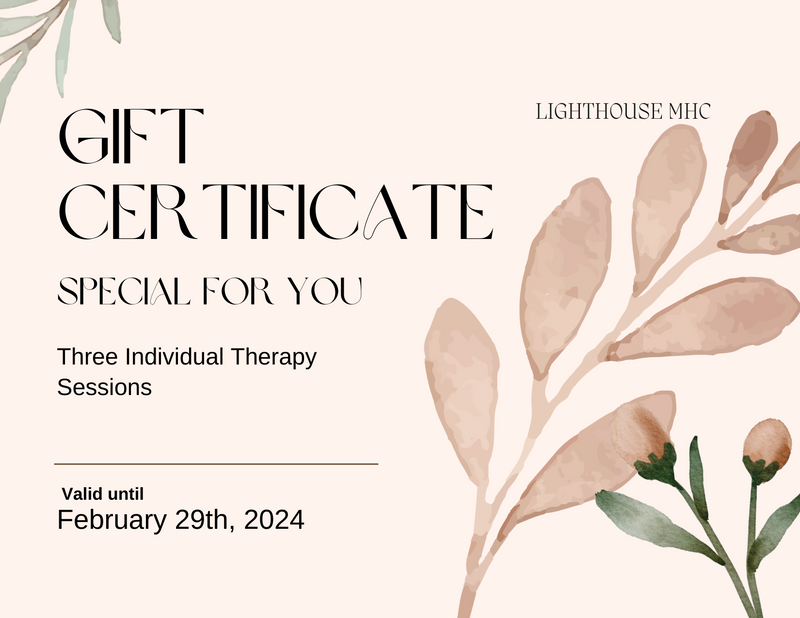 Individual Therapy Gift Certificates