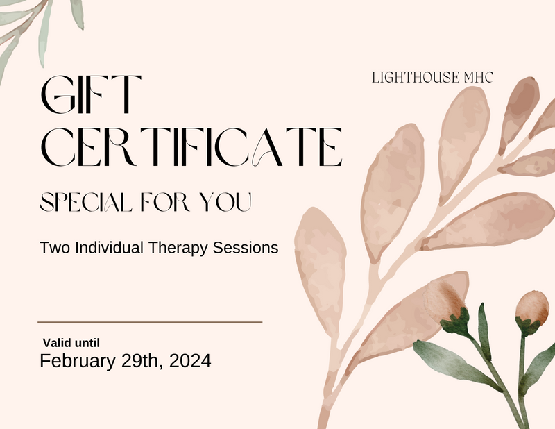 Individual Therapy Gift Certificates